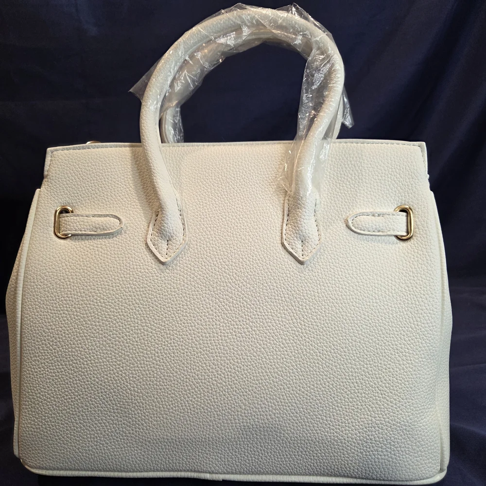 Elegant White Top-Handle Satchel Bag - Picture 3 of 10